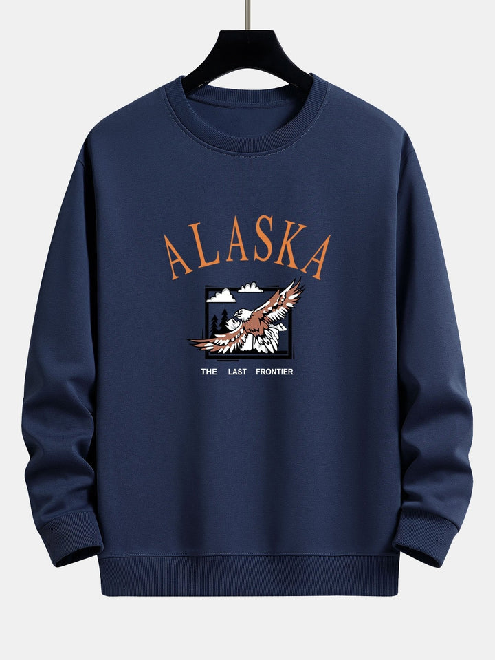 Sander | Sweater met Alaska- en adelaarprint en relaxte pasvorm