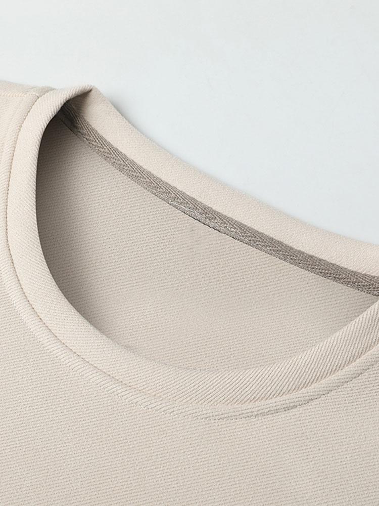 Sjoerd | Sweater in suèdelook met tekstopdruk