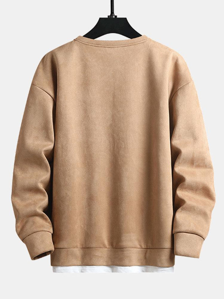 Alexander | 2-in-1 sweater in suèdelook met ronde hals