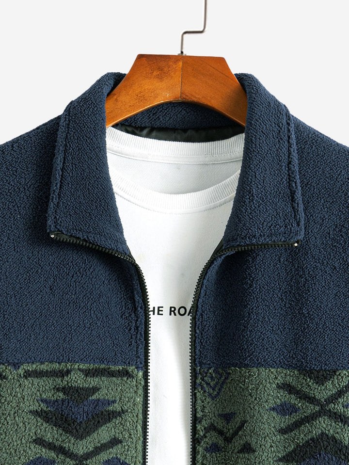 Floris | Teddyfleece jas met azteekse print