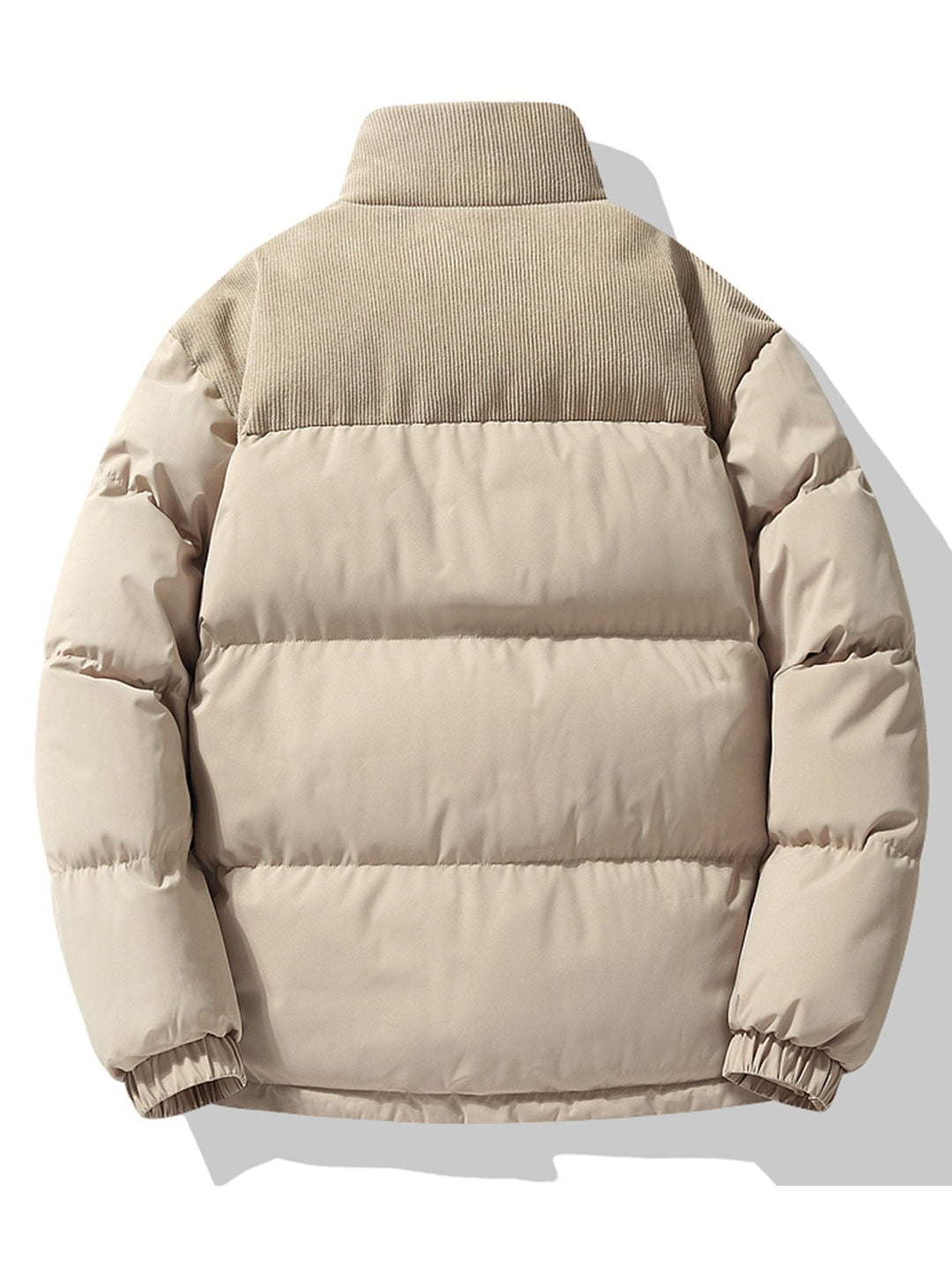 Boris | Corduroy puffer jack met patchwork