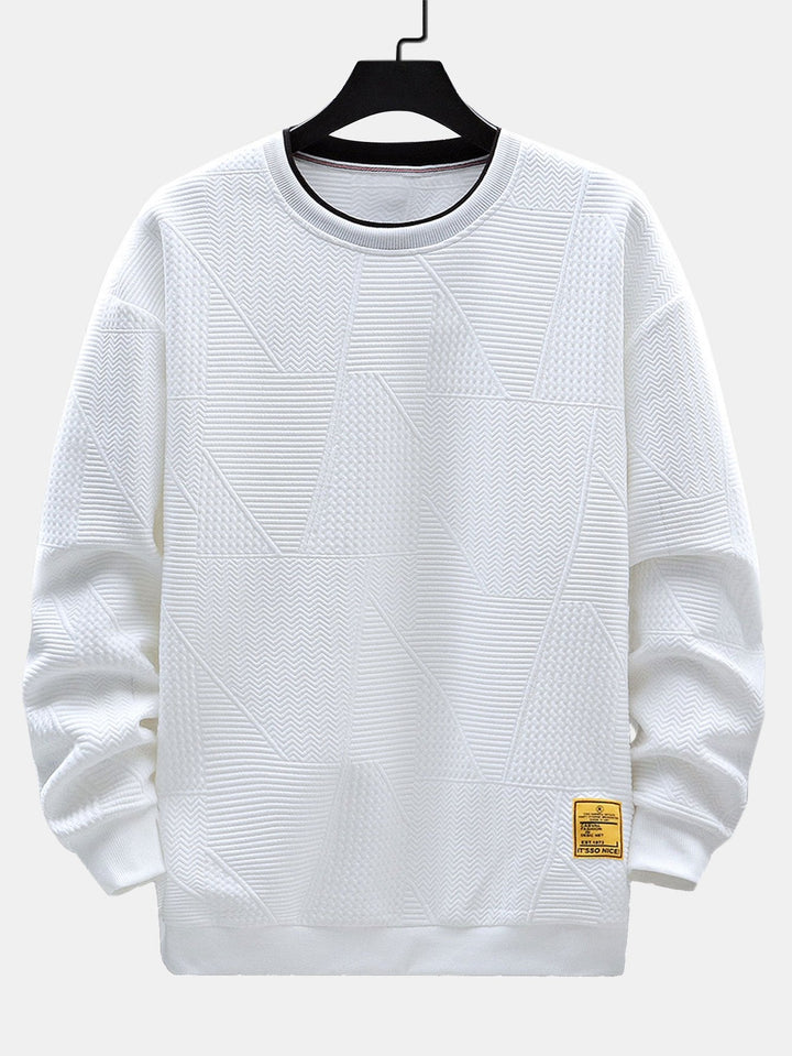 Albert | Sweater met geometrisch streepjacquard en relaxte pasvorm