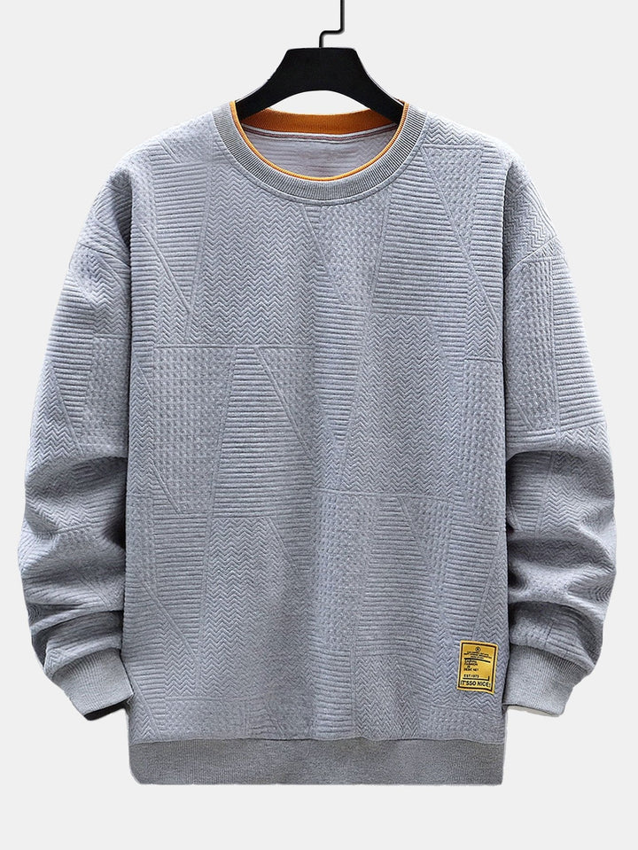 Albert | Sweater met geometrisch streepjacquard en relaxte pasvorm