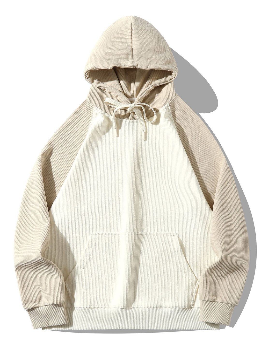 Coen | Hoodie met corduroypanelen en raglanmouwen