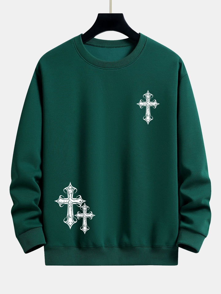 Roel | Sweater met kruisprint en relaxte pasvorm