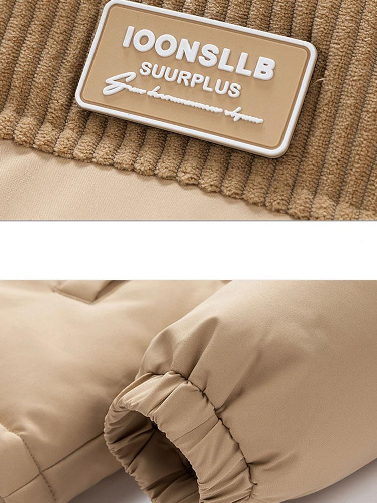 Patrick | Puffer jas met corduroy paneeldetails