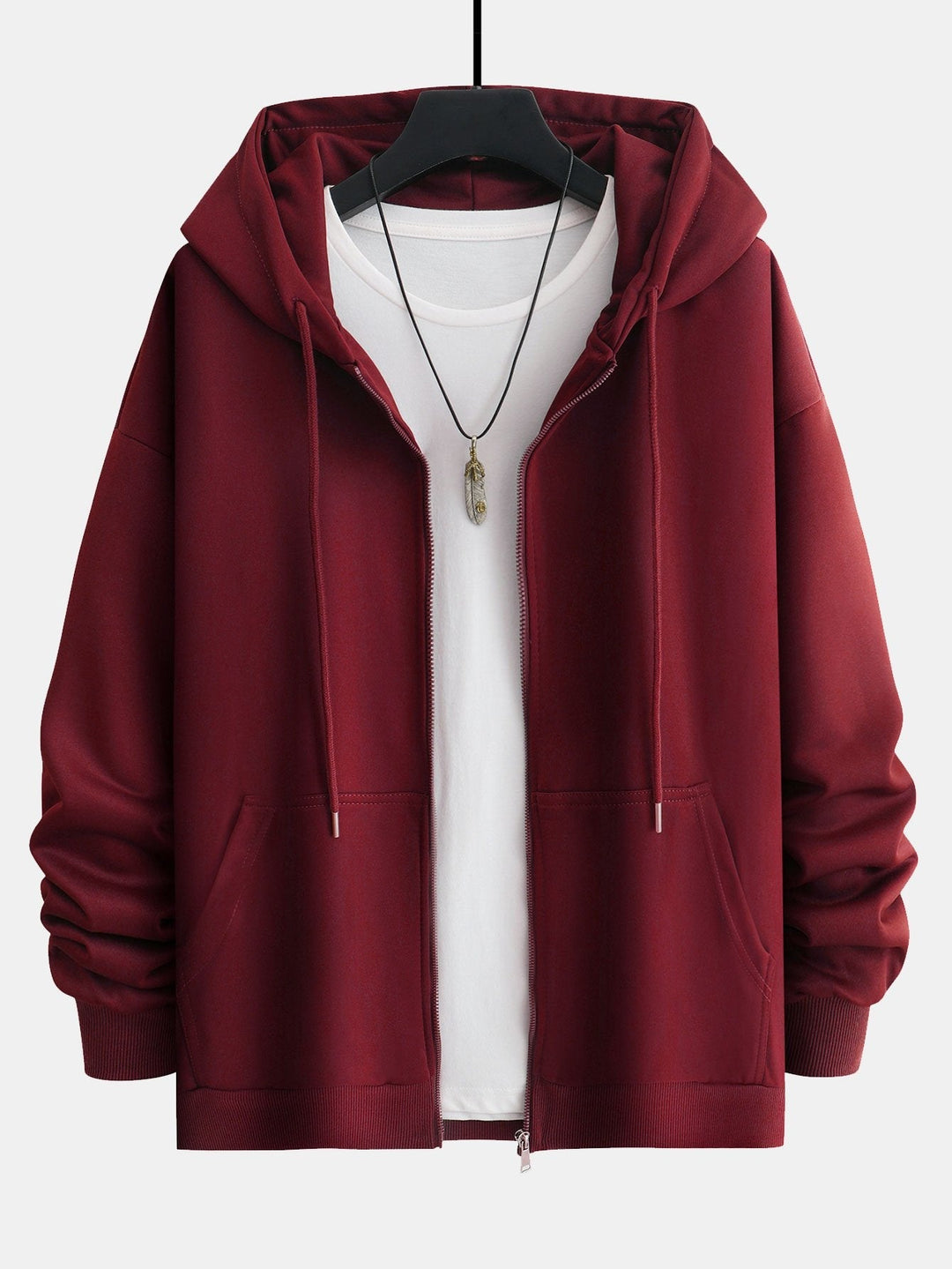 Berend | Basic hoodie met ritssluiting en relaxte pasvorm