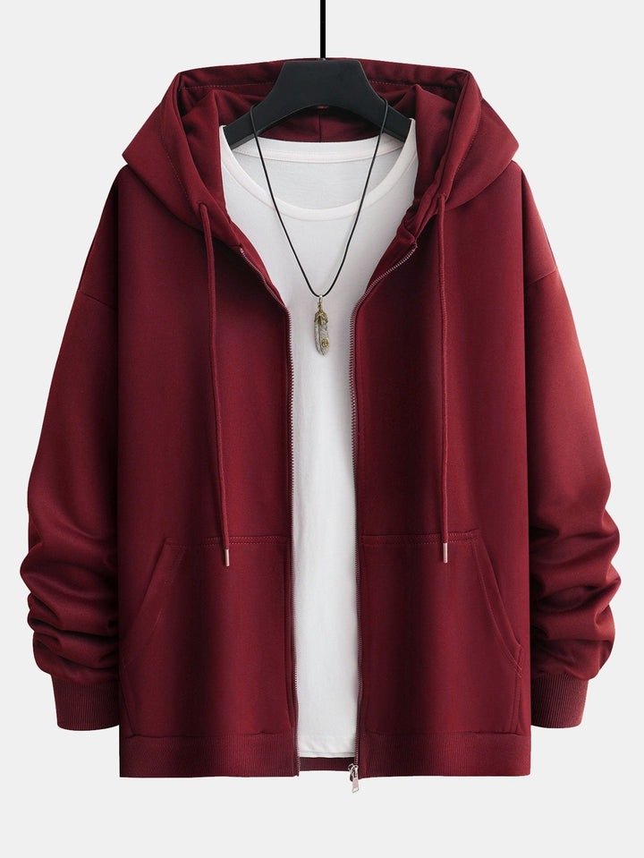 Berend | Basic hoodie met ritssluiting en relaxte pasvorm