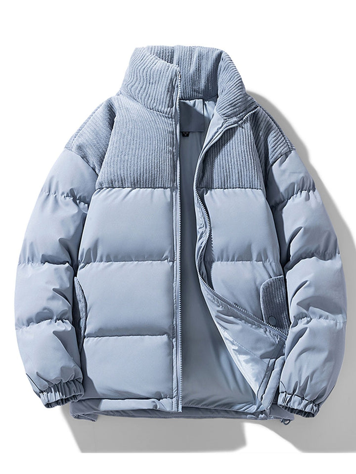 Levi | Corduroy puffer jas met patchwork