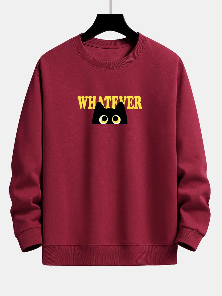 Harm | Sweater met zwarte kat en tekstopdruk en relaxte pasvorm