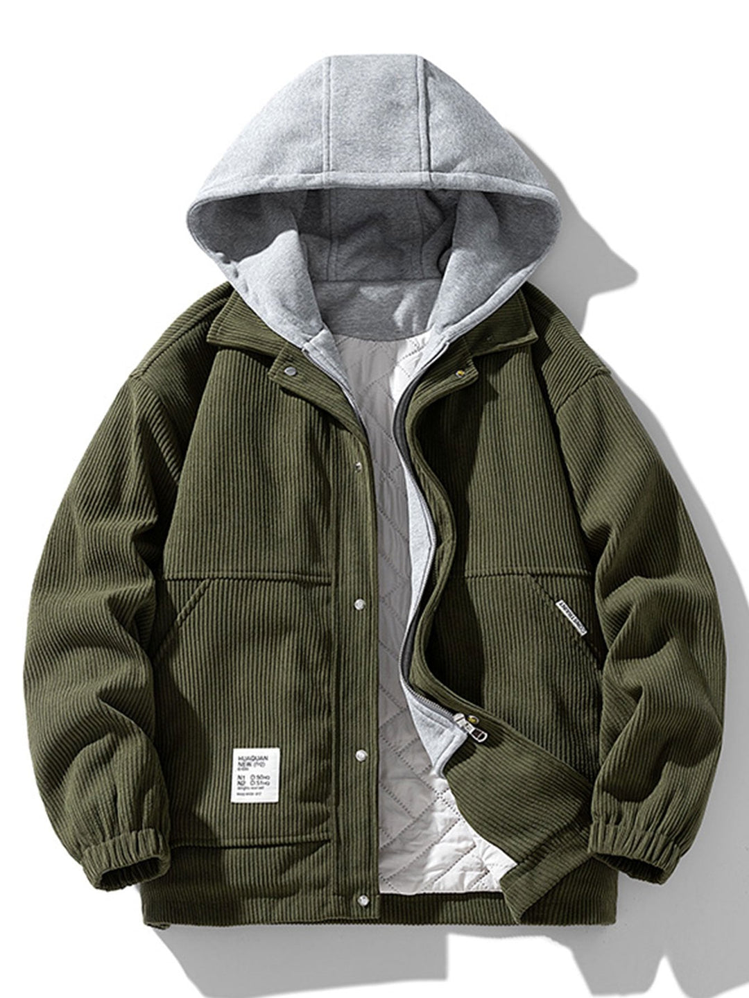 Noah | Gewatteerde corduroy jas met capuchon