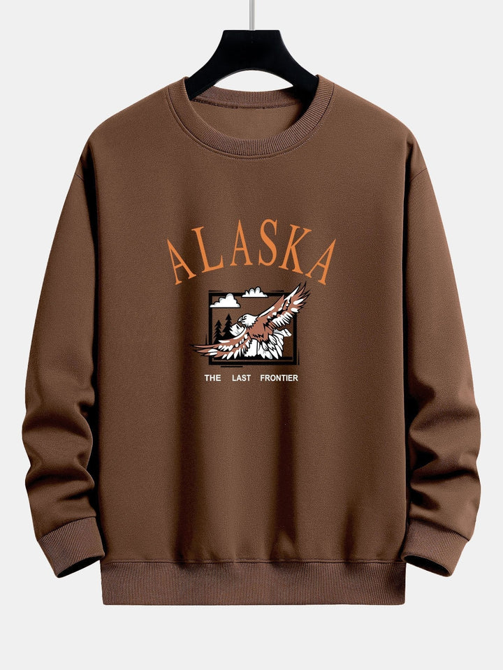 Sander | Sweater met Alaska- en adelaarprint en relaxte pasvorm