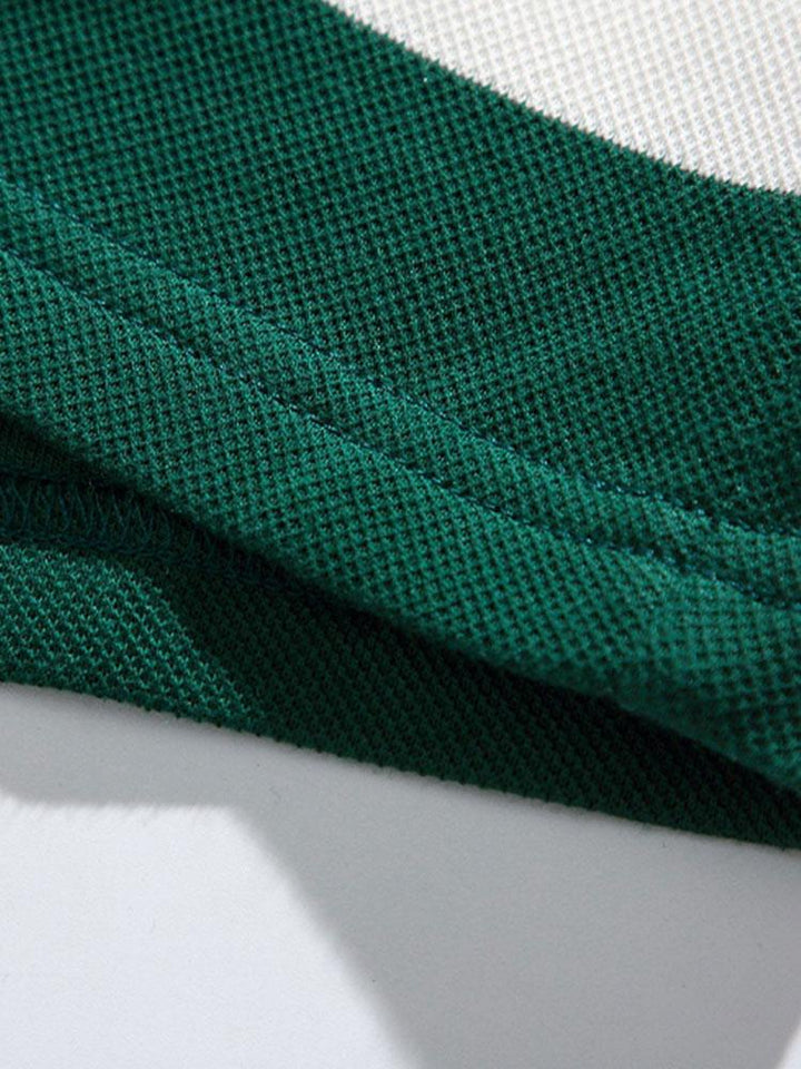 Timo | Polosweater met brede strepen en wafelstructuur en relaxte pasvorm