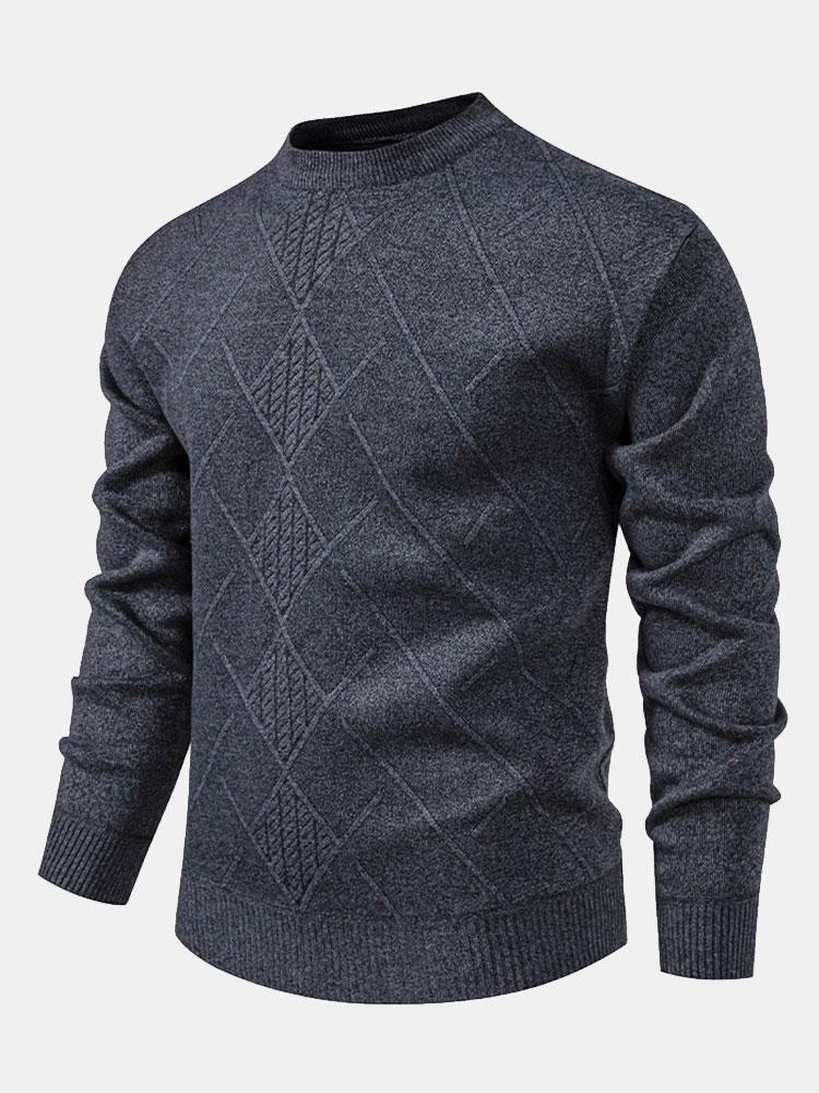 Rens | Trui met geometrisch ruitpatroon