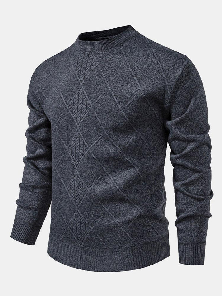 Rens | Trui met geometrisch ruitpatroon