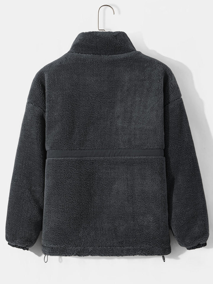 Koen | Gewatteerde teddyfleece jas met rits
