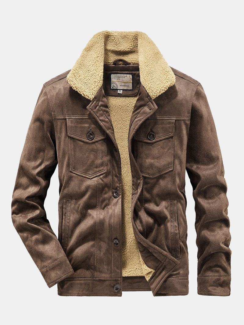 Huub | Jack van imitatiesuède met teddyvoering