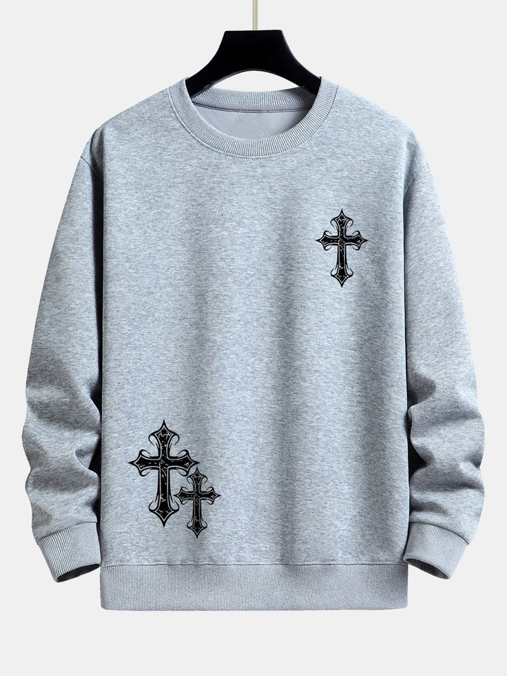 Roel | Sweater met kruisprint en relaxte pasvorm