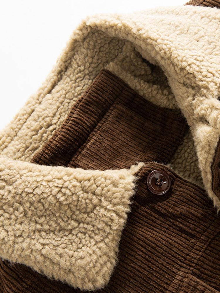 Julian | Katoenen corduroy jack met teddyvoering