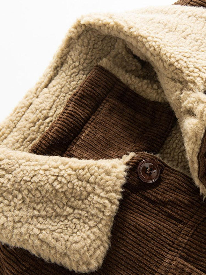Julian | Katoenen corduroy jack met teddyvoering