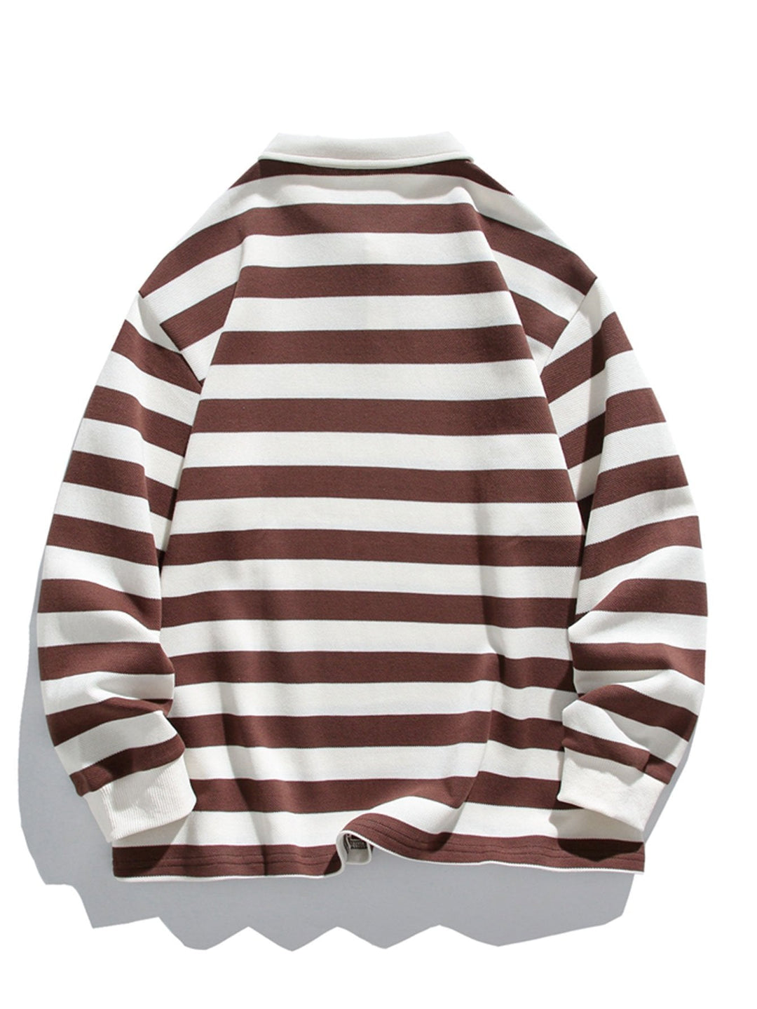 Sebastiaan | Gestreepte polosweater met wafelstructuur en relaxte pasvorm