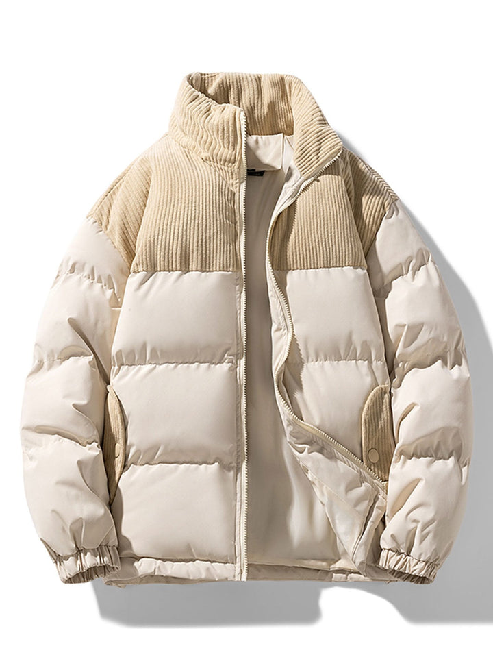 Levi | Corduroy puffer jas met patchwork