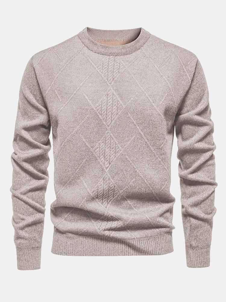 Rens | Trui met geometrisch ruitpatroon