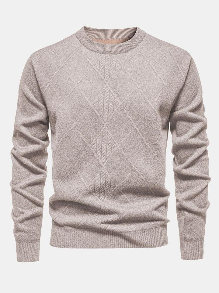 Rens | Trui met geometrisch ruitpatroon