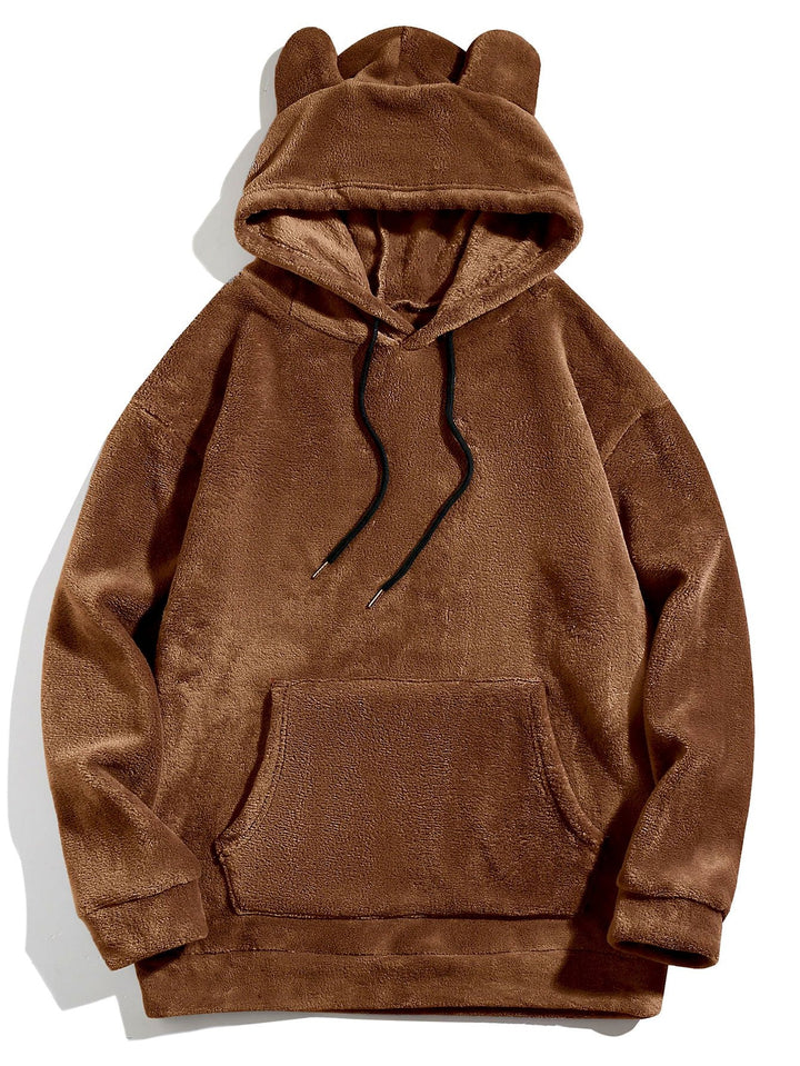 Reinier | Hoodie van teddyfleece met oortjes en relaxte pasvorm