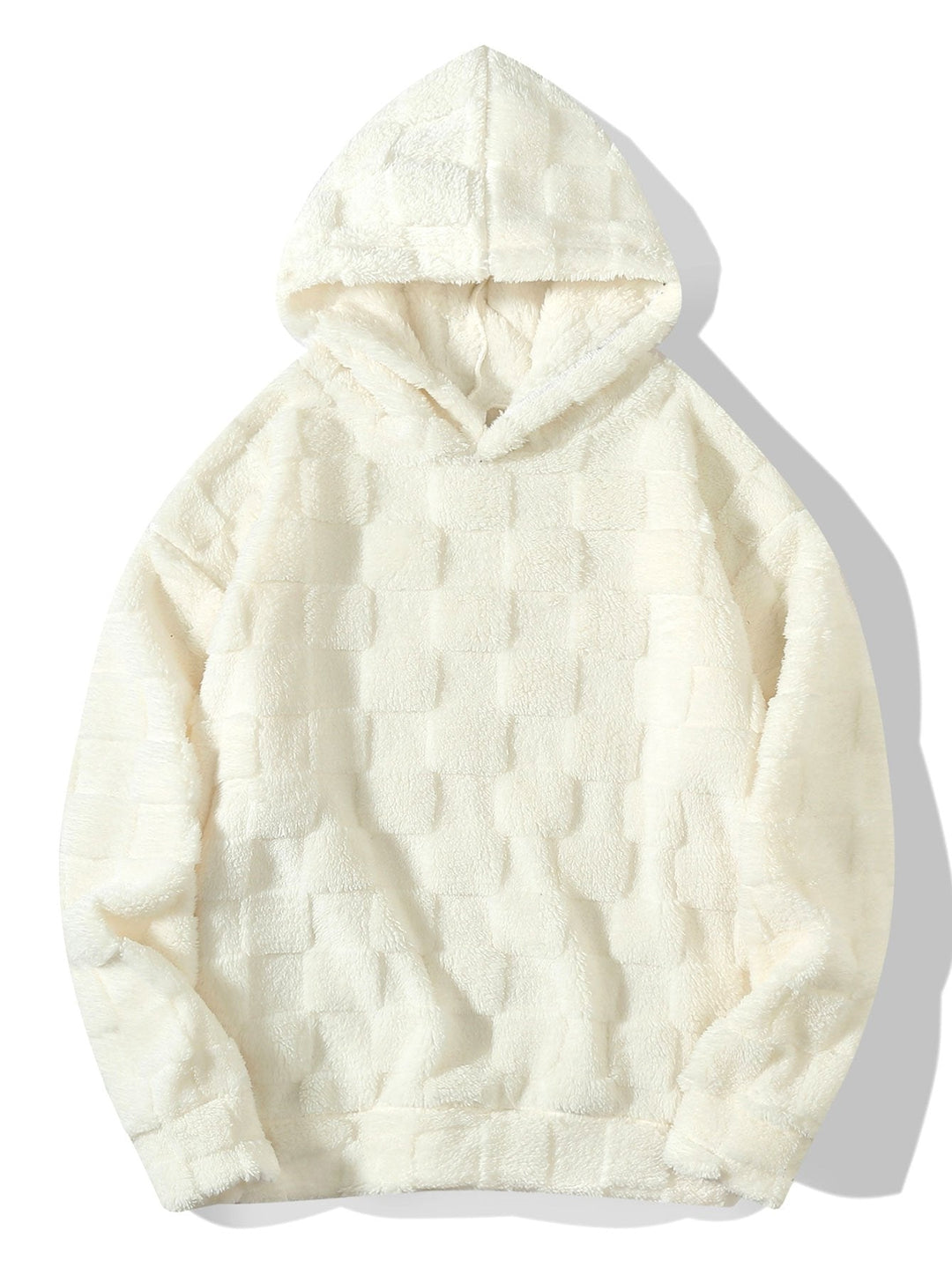Jort | Teddyhoodie met schaakborddessin en relaxte pasvorm