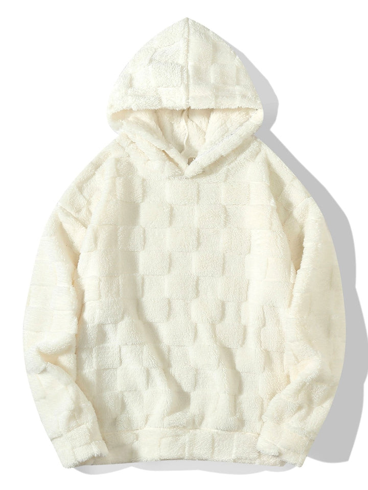 Jort | Teddyhoodie met schaakborddessin en relaxte pasvorm