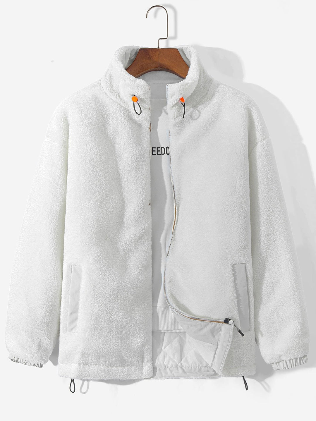 Koen | Gewatteerde teddyfleece jas met rits