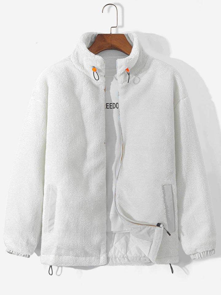 Koen | Gewatteerde teddyfleece jas met rits