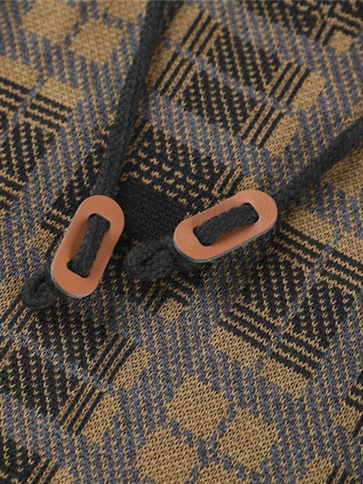Gerard | Slim-fit trui met capuchon en ruitpanelen