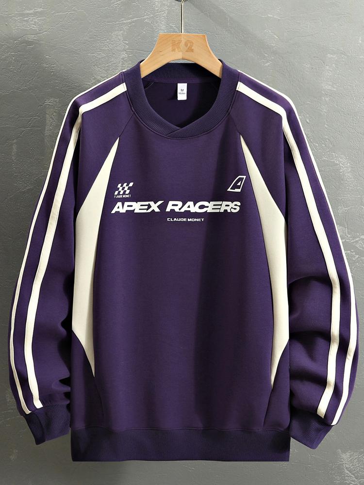 Remco | Oversized racesweater met tekstopdruk en kleurvlakken