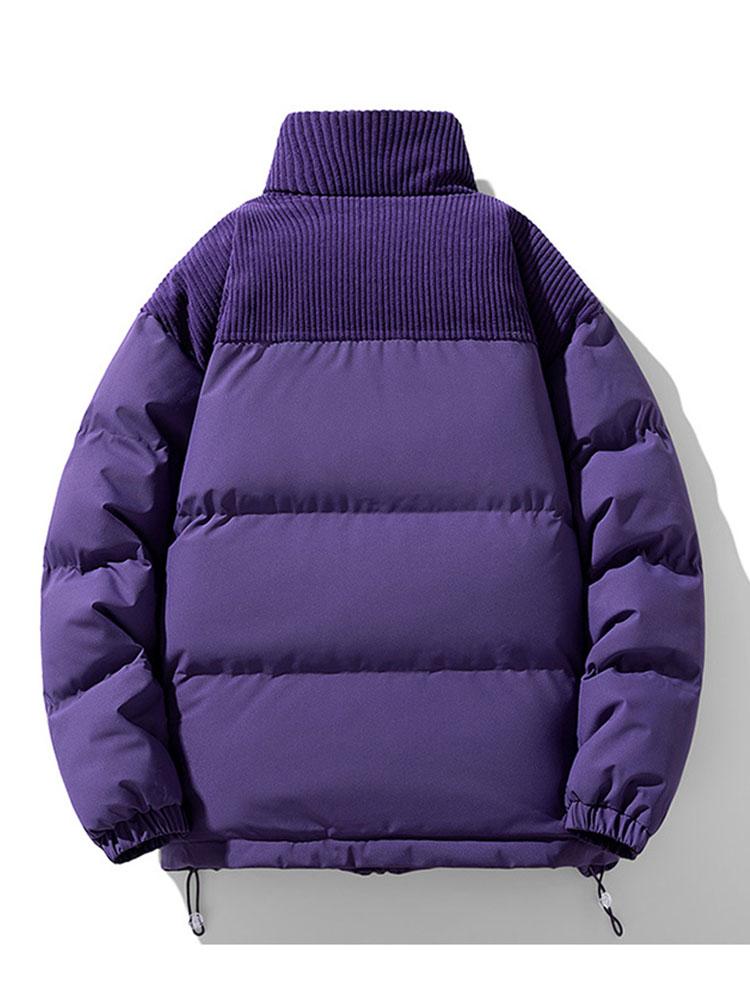 Patrick | Puffer jas met corduroy paneeldetails
