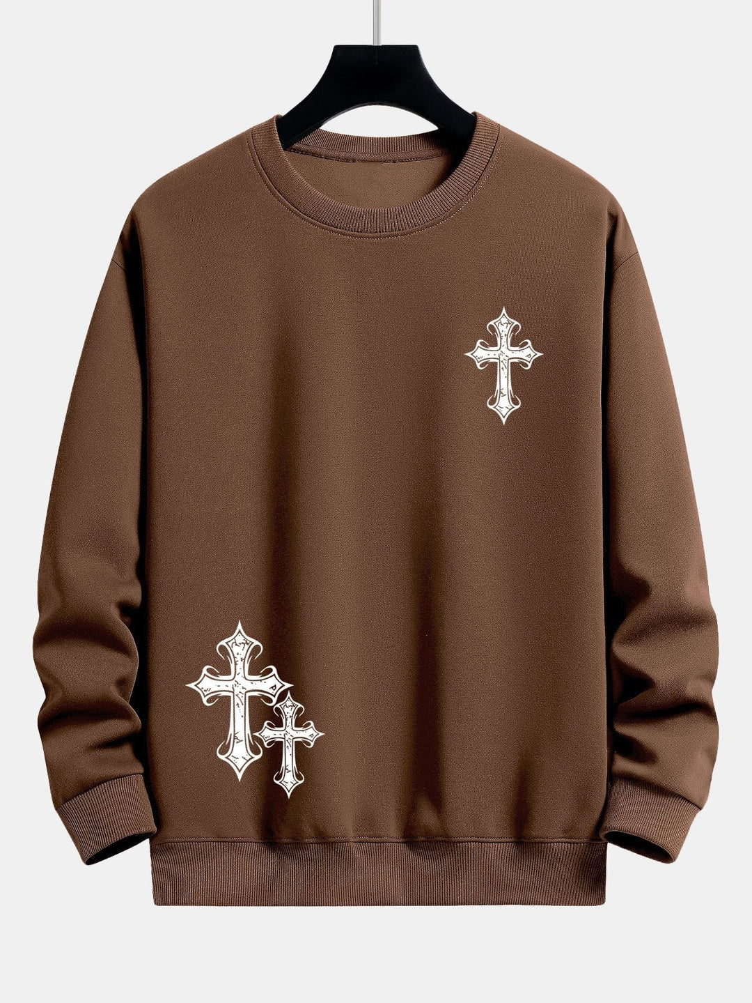 Roel | Sweater met kruisprint en relaxte pasvorm