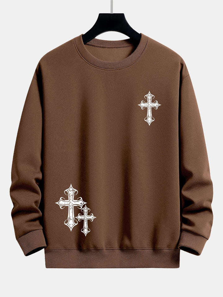 Roel | Sweater met kruisprint en relaxte pasvorm