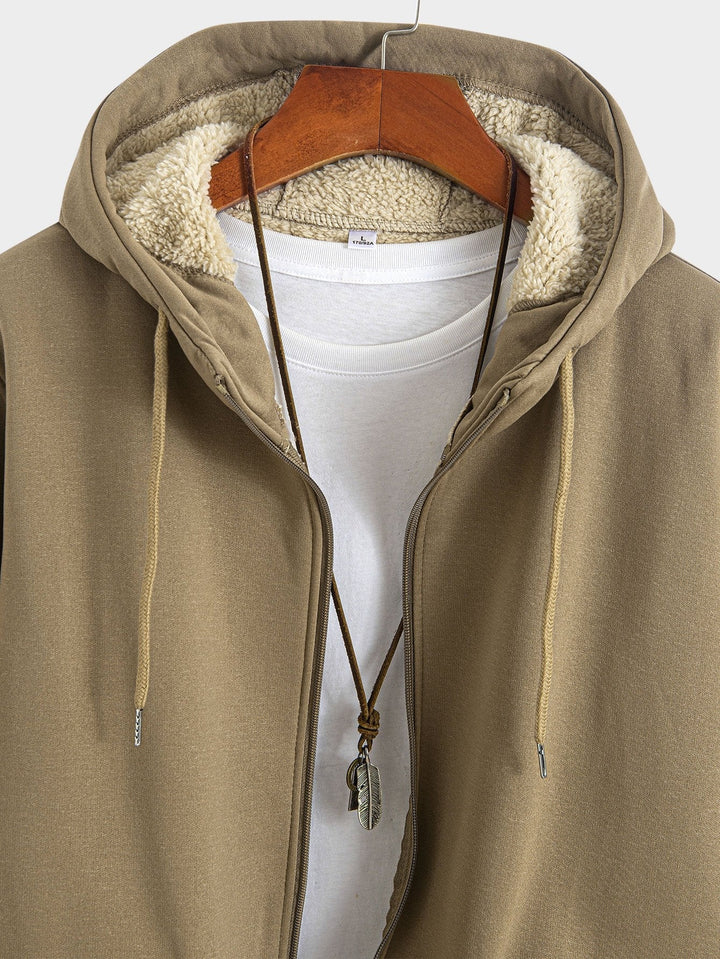 Gert | Hoodie met teddyvoering en ritssluiting