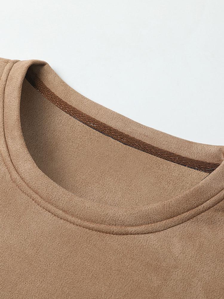 Alexander | 2-in-1 sweater in suèdelook met ronde hals