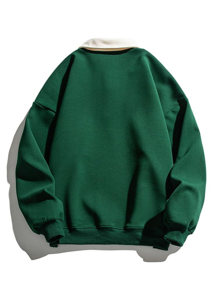 Rein | Polosweater met contrastdetails en relaxte pasvorm