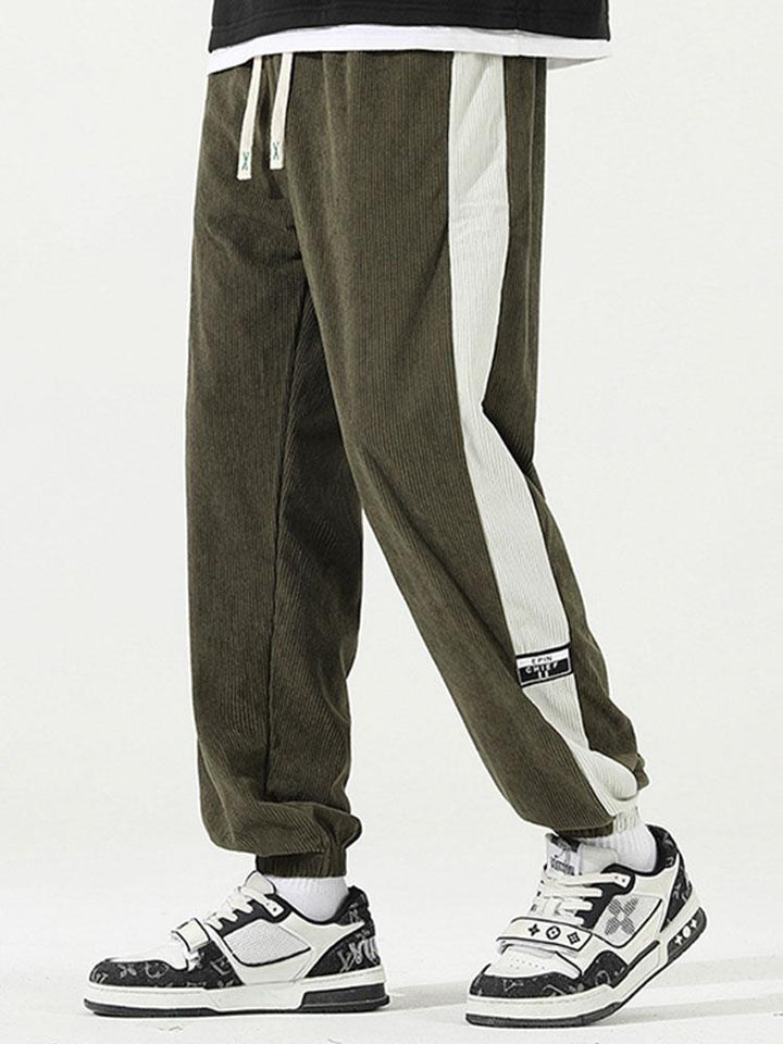 Sam | Corduroy Joggingbroek met Zijstreep