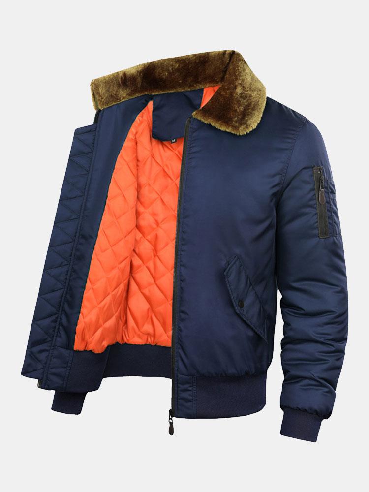 Meindert | Gewatteerd bomber jack met kraag van imitatiebont
