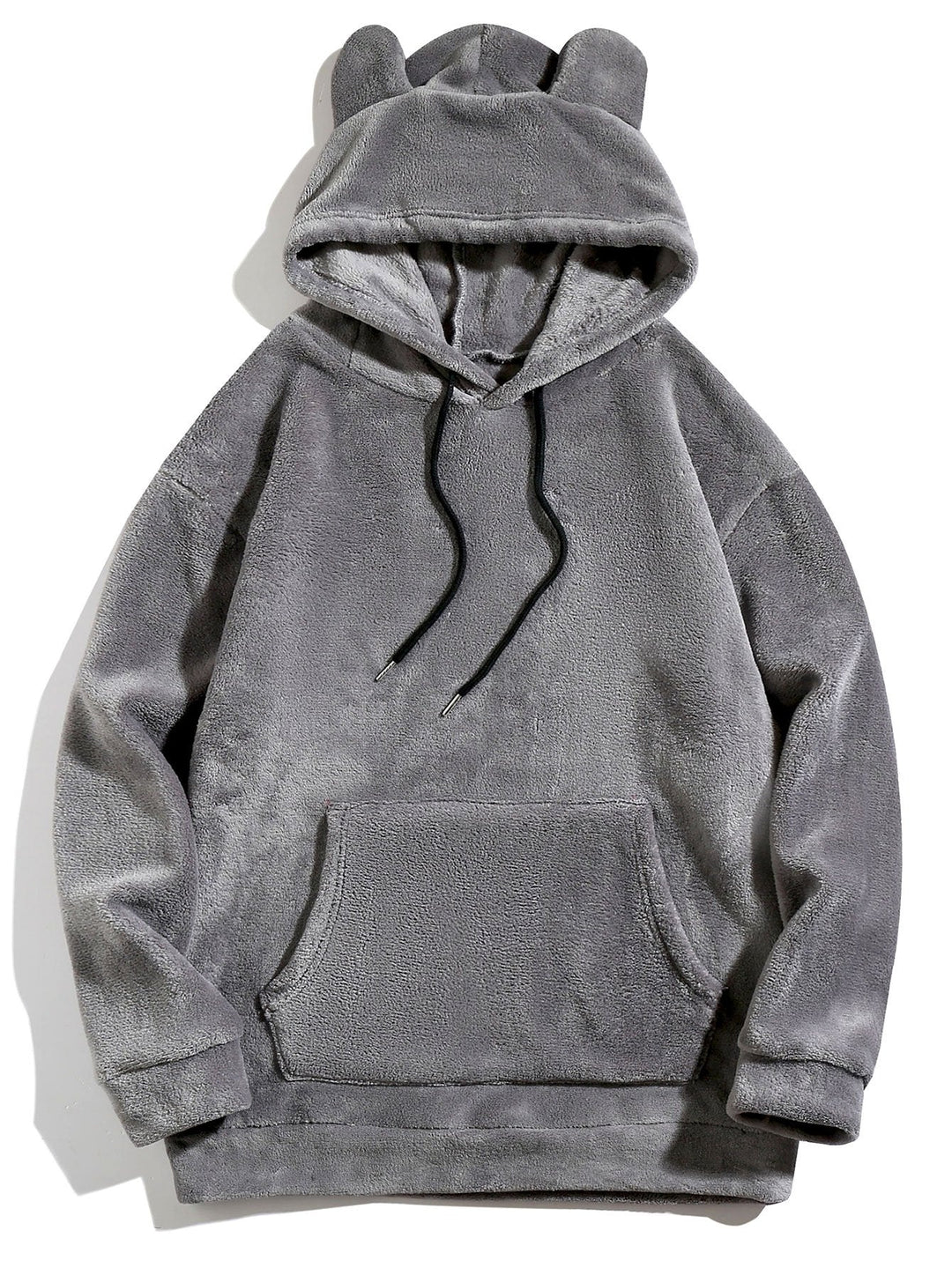 Reinier | Hoodie van teddyfleece met oortjes en relaxte pasvorm
