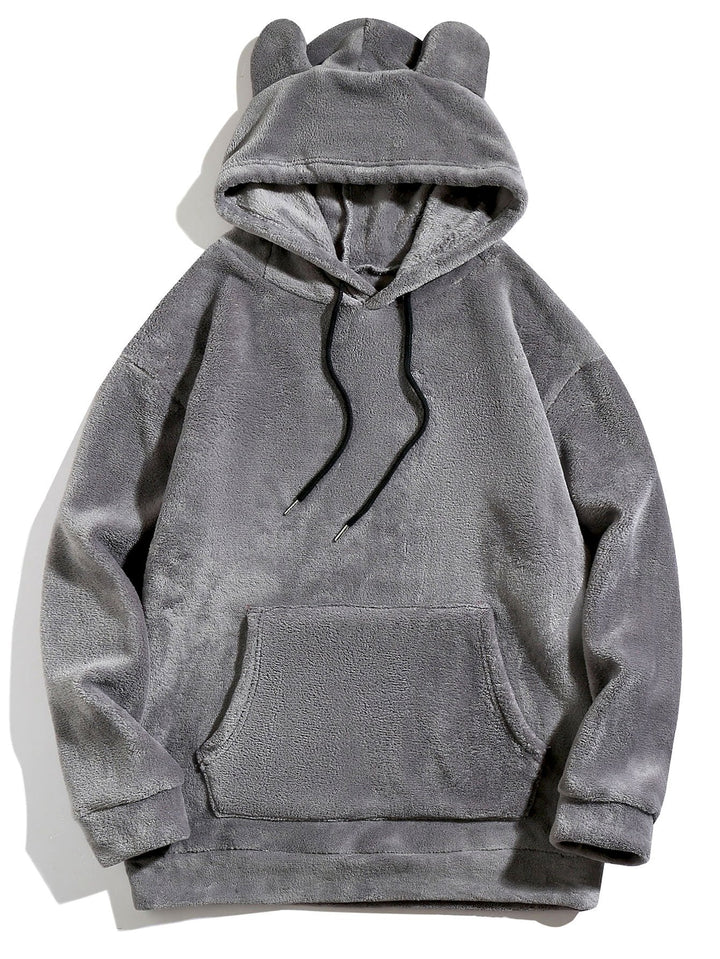 Reinier | Hoodie van teddyfleece met oortjes en relaxte pasvorm