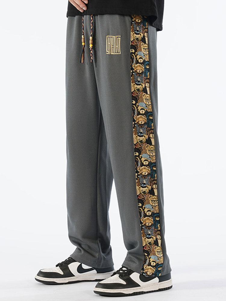 Hidde | Straight Leg Broek met Beer Print