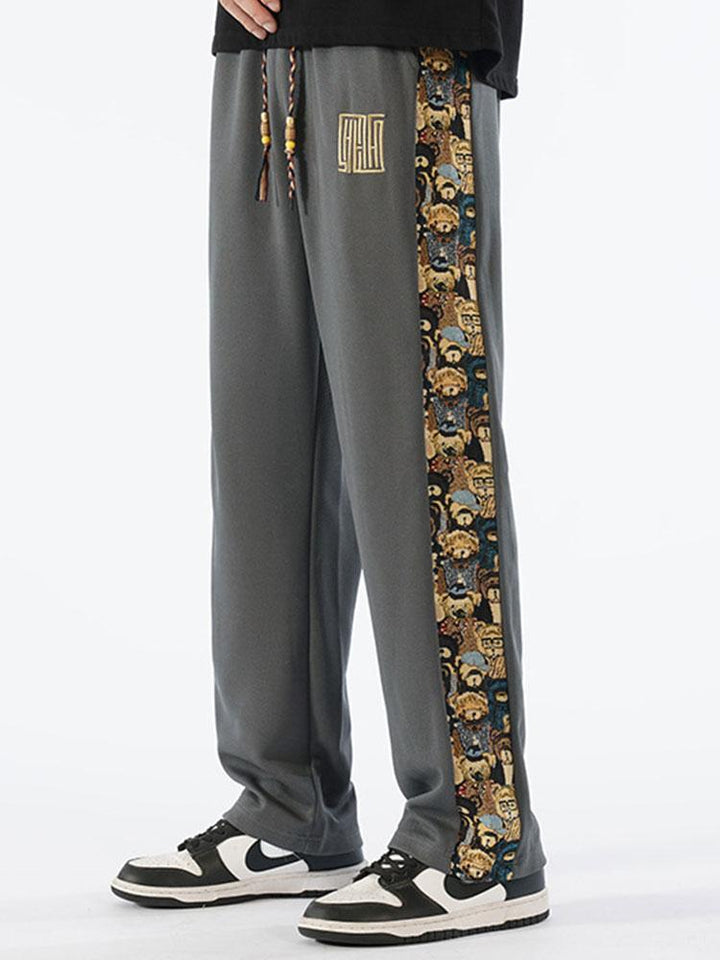 Hidde | Straight Leg Broek met Beer Print