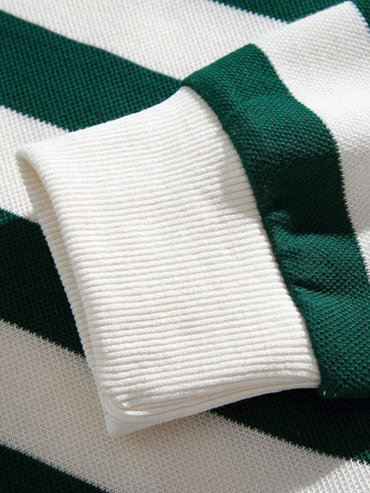 Sebastiaan | Gestreepte polosweater met wafelstructuur en relaxte pasvorm