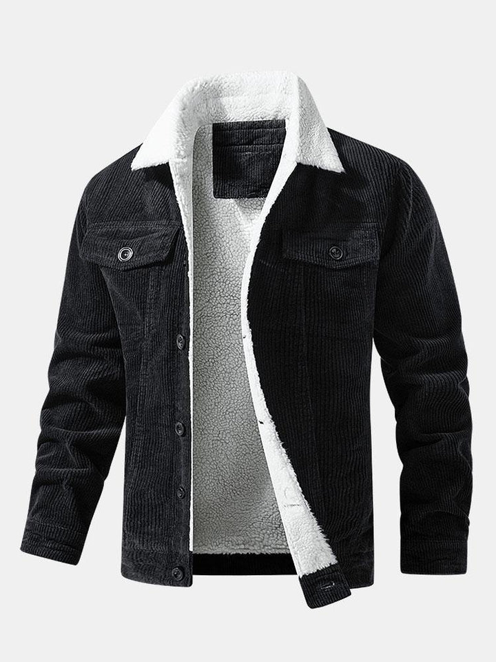 Julian | Katoenen corduroy jack met teddyvoering