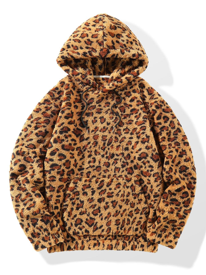 Robbert | Hoodie van imitatiebont met luipaardprint